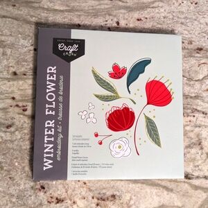 Craft Crush Embroidery Kit Winter Flower Thread, Ring & Needle Included Gift NEW